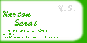 marton sarai business card